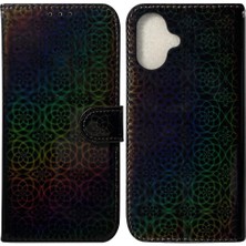 Gx Shop IPhone 16 Için Flip Case Cüzdan Kılıf Glitter Renkli Standı Tutucu Kart Pu (Yurt Dışından)