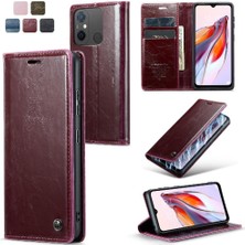 Gx Shop Xiaomi Redmi 12C Retro Cüzdan Kapak Için Flip Case Manyetik Cüzdan Çılgın (Yurt Dışından)