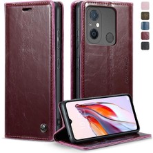 Gx Shop Xiaomi Redmi 12C Retro Cüzdan Kapak Için Flip Case Manyetik Cüzdan Çılgın (Yurt Dışından)