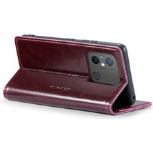 Gx Shop Xiaomi Redmi 12C Retro Cüzdan Kapak Için Flip Case Manyetik Cüzdan Çılgın (Yurt Dışından)