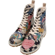 Kadın Vegan Deri Çok Renkli Uzun Bot - Born to be Awesome Tasarım