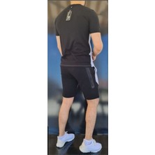 CombinX Sportswear Tech Fleece Siyah-Gri Şort Takımı