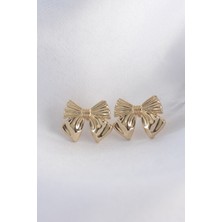 Çarşı Point Pirinç Gold Renk Fiyonk Küpe