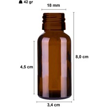 Afracam 30 Ml Çelik Roll On Şişesi 30 Cc Sızdırmaz Siyah Kapaklı Amber Cam Şişe 1 Adet