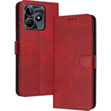 SZY Mall Pu ile Kart Yuvası ile Realme C53 4g Saf Renk Kickstand Için Flip Case (Yurt Dışından)