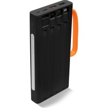 Hiqonic 10.000 Mah Pd 22.5W Dahili Kablolu Hızlı Şarj Destekli Dijital Göstergeli Powerbank