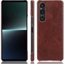 SZY Mall Sony Xperia 1 V Lychee Desen Uyumluluk Koruyucu Için Retro Kılıf (Yurt Dışından)