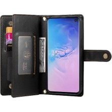 SZY Mall Samsung Galaxy S10 Çok Fonksiyonlu Kart Yuvaları Cüzdan Bilek Için Flip Case (Yurt Dışından)