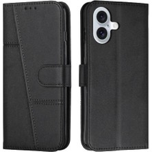 SZY Mall IPhone 16 Için Flip Case Yan Toka Tam Koruma Kartı Ekleme Pu (Yurt Dışından)