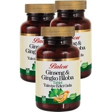 Ginseng Gingko Biloba Takviye Edici Gıda 3 x 720 Mg x 120 Tablet Ginkgo Ginko 3 Kutu