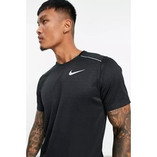 Nike Dri-Fit Miller Standart Kesim Siyah Erkek Spor Tişört
