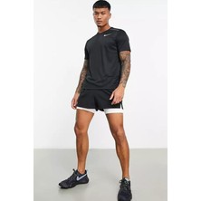 Nike Dri-Fit Miller Standart Kesim Siyah Erkek Spor Tişört