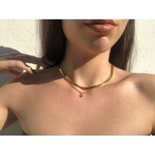 Petunia Accessories Çelik Gold Ezme Italyan Zincir Kolye