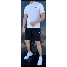 CombinX Sportswear Siyah Beyaz Şort Takımı