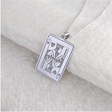 Nida Jewelry 925 Ayar Gümüş Iskambil Kağıdı (Vale) Kolye