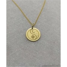 Nida Jewelry 925 Ayar Gümüş Ay ve Güneş Kolye