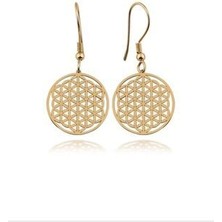 Agai Silver Yaşam Çiçeği Model Altın Kaplama Gümüş Küpe