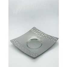 Özburak Petek Kare Çelik Paslanmaz Çay Tabak 6'lı