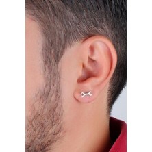 Agai Silver Iki Ağız Anahtar Model Gümüş Erkek Küpe