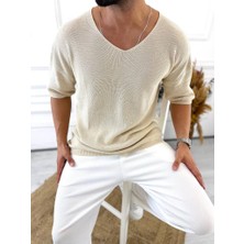 Tişört Örme Triko Tişört Nefes Alabilen Terletmez Oversize Bol Kesim Salaş T-Shirt