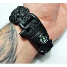 Öz Tuğba Paracord Bileklik Pusulalı Ateş Başlatıcılı Outdoor Bileklik