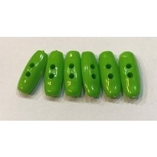 öztürk Yassı Plastik Çoban Düğme 25MM 6'lı Paket. Yeşil.