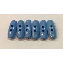 öztürk Yassı Plastik Çoban Düğme 25MM 6'lı Paket. Mavi.
