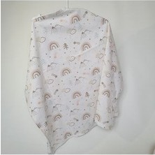 Bebenax Gökkuşağı Desenli Poplin Emzirme Önlüğü Rahat Kullanım İçin Özel Tasarım