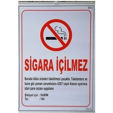 Kocaoluk Sigara Içilmez Uyarı Ikaz Levhası 50X70 Askılı