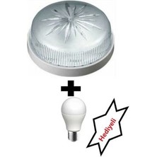 Primelux Tavan Lambası Glop Armatür. Wc Tuvalet Banyo Balkon Merdiven Teras Aydınlatma (+Led Ampul)