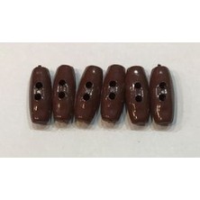 öztürk Yassı Plastik Çoban Düğme 25MM 6'lı Paket. Kahve.