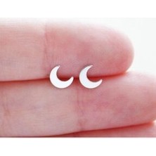 Agai Silver Hilal Model Gümüş Minimal Küpe