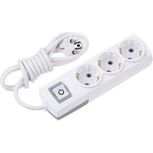 Konza 3'lü Anahtarlı Topraklı 3 Metre Kablolu Grup Priz Çocuk Emniyetli