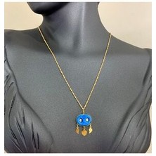 Agai Silver Altın Kaplama Süryani Nazar Boncuğu Gümüş Kolye