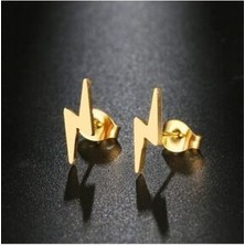 Agai Silver Şimşek Model Altın Kaplama Gümüş Küpe