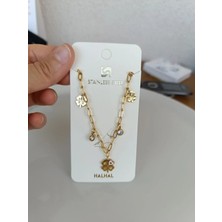 Renna Yonca Taşlı Halhal Gold Çelik
