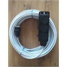 Ogs 3x1.5 Ttr 25 Metre Çok Telli Beyaz Renk Izolasyonlu Topraklı Üçlü Grup Priz Seyyar Uzatma Kablosu