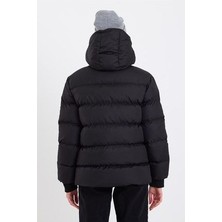 Önder Moda Kadın Siyah Su ve Rüzgar Geçirmez Oversize Kapüşonlu Kışlık Şişme Mont & Kaban & Parka - 137