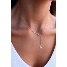 Agai Silver 925 Ayar Gümüş Gold Renk İsimli Sallantılı Harf Kolye – Özel Tasarım Şık Takı ve Hediye Seti