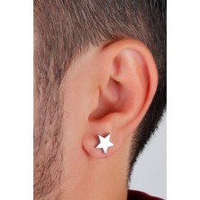 Agai Silver Yıldız Model Gümüş Erkek Küpe