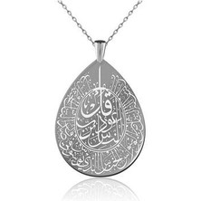 Agai Silver Uzun Zincir Nas Felak Suresi Gümüş Kolye