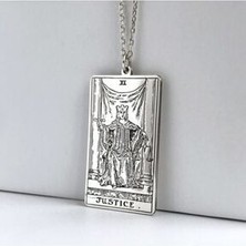 Agai Silver 925 Ayar Gümüş Tarot The Justice Adalet Kolye