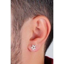 Agai Silver Yıldız Model Gümüş Erkek Küpe