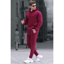Yakamel Erkek Bordo 3 Iplik Oversize Eşofman Takımı