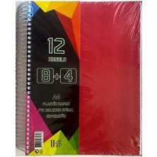 U-Deep Umut U-Deep A4 Büyük Boy 300 Yaprak Ayraçlı Spiralli Plastik Kapaklı 8 Kareli + 4 Çizgili Defter