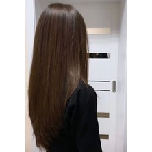 Pera Düz Koyu Kahve Yarım Ay Çıt Çıt 140 g 65 cm Uzunlukta Saç Malzemesi ile Doğal Görünüm