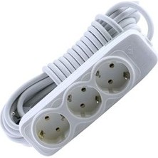 Serena Grup Priz 3 Lü Anahtarsız Topraklı 3 mt Seyyar Ara Kablolu Uzatma Kablolusu Üçlü Piriz