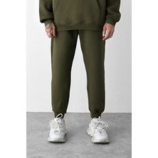 Yakamel Erkek Haki Oversize 3 Iplik Eşofman Altı