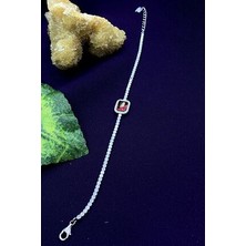 Agai Silver Su Yolu Model Yakut Baget Taşlı Gümüş Bileklik