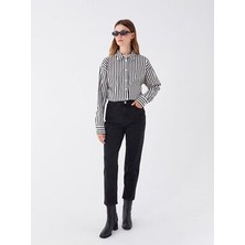 ByCukurovaFrango Kadın Siyah Yüksek Bel 5 Cepli Full Likralı Mom Jeans 2024